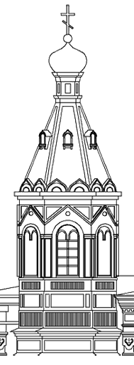 фрагмент фасада, угловая восьмигранная шатровая башня