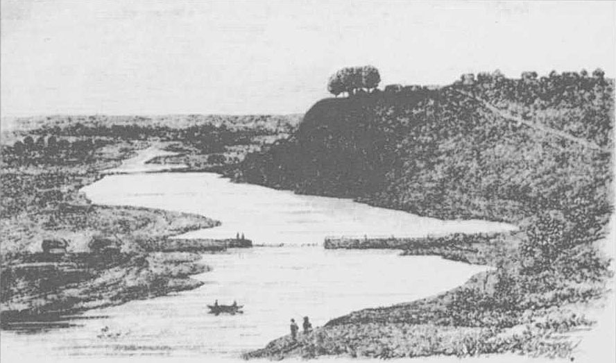 виды города Сердобск, Иллюстрация 1848 год, вид Сердобы с восточной стороны