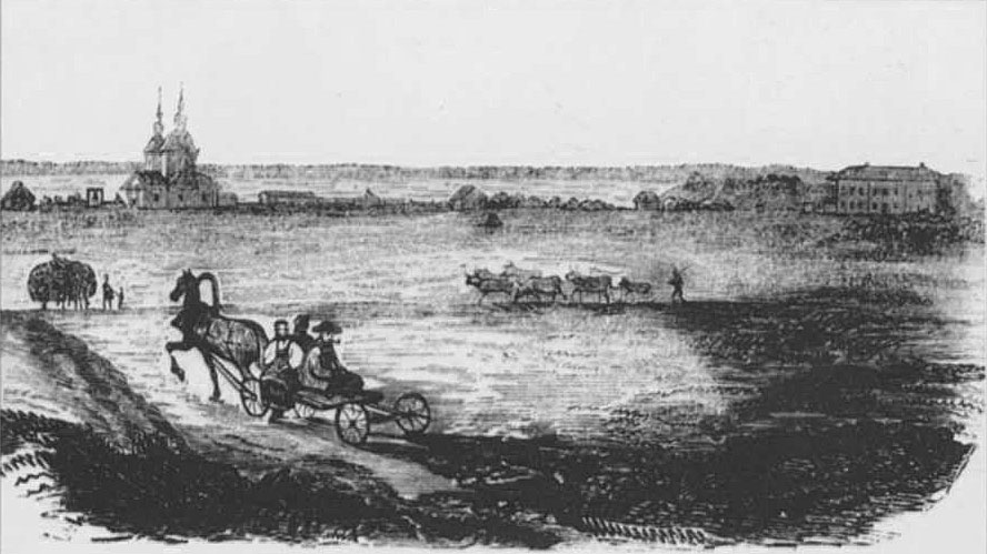 виды города Сердобск, Иллюстрация 1848 год, Нагорная площадь