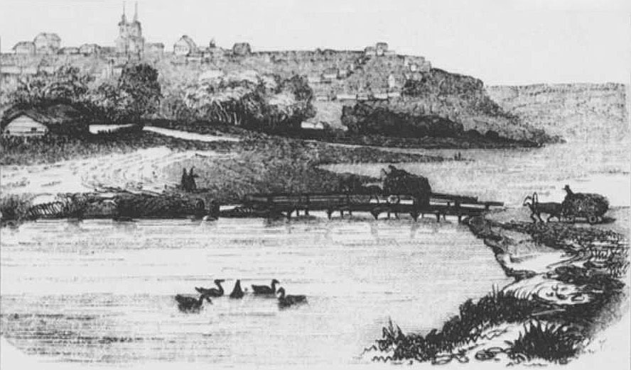 виды города Сердобск, Иллюстрация 1848 год, вид Сердобска из Пригородной слободы