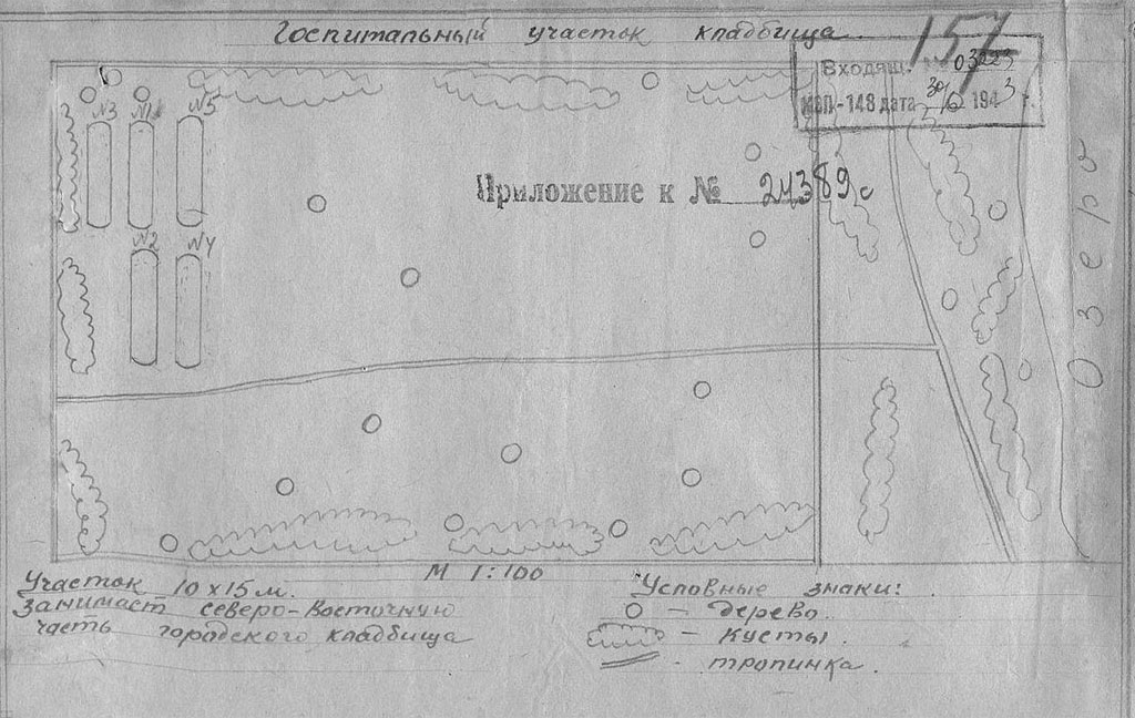 план госпитального участка на городском кладбище Сердобска