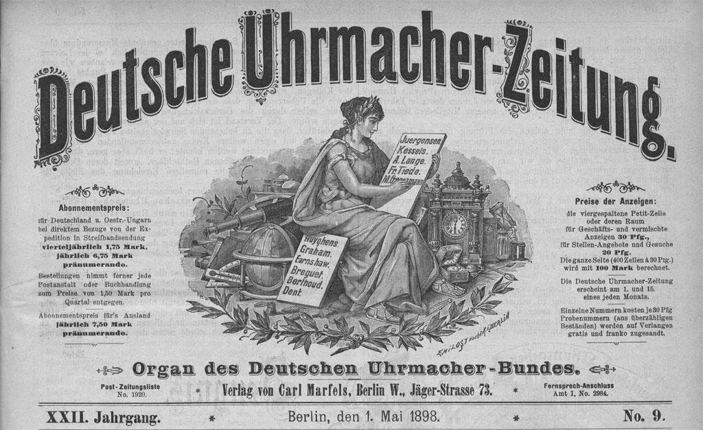 Deutsche Uhrmacher-Zeitung, № 9, 1898 Jahr